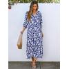 imageANRABESS Boho Maxi Dresses for Women Summer Puff Sleeve V Neck Flowy Long Casual Dress with Pockets 2025 Vacation OutfitsFloral White