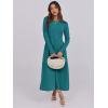 imageANRABESS Long Sleeve Midi Dresses for Women 2025 Fall Fashion Casual Rib Knit Patchwork Tight Top Modest Flowy Dress PocketLake Green