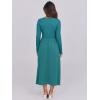 imageANRABESS Long Sleeve Midi Dresses for Women 2025 Fall Fashion Casual Rib Knit Patchwork Tight Top Modest Flowy Dress PocketLake Green