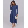 imageANRABESS Long Sleeve Midi Dresses for Women 2025 Fall Fashion Casual Rib Knit Patchwork Tight Top Modest Flowy Dress PocketNavy Blue