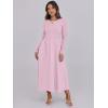 imageANRABESS Long Sleeve Midi Dresses for Women 2025 Fall Fashion Casual Rib Knit Patchwork Tight Top Modest Flowy Dress PocketPink
