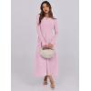 imageANRABESS Long Sleeve Midi Dresses for Women 2025 Fall Fashion Casual Rib Knit Patchwork Tight Top Modest Flowy Dress PocketPink