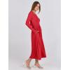 imageANRABESS Long Sleeve Midi Dresses for Women 2025 Fall Fashion Casual Rib Knit Patchwork Tight Top Modest Flowy Dress PocketRed