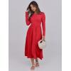 imageANRABESS Long Sleeve Midi Dresses for Women 2025 Fall Fashion Casual Rib Knit Patchwork Tight Top Modest Flowy Dress PocketRed