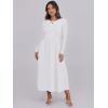 imageANRABESS Long Sleeve Midi Dresses for Women 2025 Fall Fashion Casual Rib Knit Patchwork Tight Top Modest Flowy Dress PocketWhite