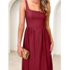 imageANRABESS Sundresses for Women 2025 Summer Casual Sleeveless Square Neck Smocked Flowy Beach Vacation Midi Dress with PocketsBurgundy
