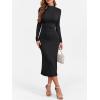 imageANRABESS Women Long Sleeve Bodycon Dress Fall 2025 Mock Neck Formal Elegant Party Wedding Guest Cocktail Long Maxi DressesBlack