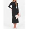 imageANRABESS Women Long Sleeve Bodycon Dress Fall 2025 Mock Neck Formal Elegant Party Wedding Guest Cocktail Long Maxi DressesBlack