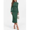 imageANRABESS Women Long Sleeve Bodycon Dress Fall 2025 Mock Neck Formal Elegant Party Wedding Guest Cocktail Long Maxi DressesForest Green