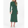 imageANRABESS Women Long Sleeve Bodycon Dress Fall 2025 Mock Neck Formal Elegant Party Wedding Guest Cocktail Long Maxi DressesForest Green