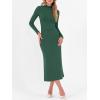 imageANRABESS Women Long Sleeve Bodycon Dress Fall 2025 Mock Neck Formal Elegant Party Wedding Guest Cocktail Long Maxi DressesForest Green