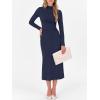 imageANRABESS Women Long Sleeve Bodycon Dress Fall 2025 Mock Neck Formal Elegant Party Wedding Guest Cocktail Long Maxi DressesNavy Blue