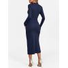 imageANRABESS Women Long Sleeve Bodycon Dress Fall 2025 Mock Neck Formal Elegant Party Wedding Guest Cocktail Long Maxi DressesNavy Blue