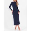 imageANRABESS Women Long Sleeve Bodycon Dress Fall 2025 Mock Neck Formal Elegant Party Wedding Guest Cocktail Long Maxi DressesNavy Blue