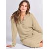 imageANRABESS Women Long Sleeve Button V Neck Oversized Casual Loose Fit Waffle Knit Fall Midi Sweater Dress 2025 Trendy OutfitsApricot