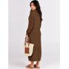 imageANRABESS Women Long Sleeve Button V Neck Oversized Casual Loose Fit Waffle Knit Fall Midi Sweater Dress 2025 Trendy OutfitsBrown