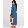 imageANRABESS Women Long Sleeve Button V Neck Oversized Casual Loose Fit Waffle Knit Fall Midi Sweater Dress 2025 Trendy OutfitsDusty Blue