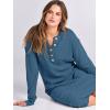 imageANRABESS Women Long Sleeve Button V Neck Oversized Casual Loose Fit Waffle Knit Fall Midi Sweater Dress 2025 Trendy OutfitsDusty Blue