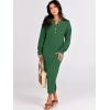 imageANRABESS Women Long Sleeve Button V Neck Oversized Casual Loose Fit Waffle Knit Fall Midi Sweater Dress 2025 Trendy OutfitsGreen