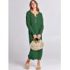 imageANRABESS Women Long Sleeve Button V Neck Oversized Casual Loose Fit Waffle Knit Fall Midi Sweater Dress 2025 Trendy OutfitsGreen