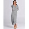 imageANRABESS Women Long Sleeve Button V Neck Oversized Casual Loose Fit Waffle Knit Fall Midi Sweater Dress 2025 Trendy OutfitsGrey