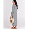 imageANRABESS Women Long Sleeve Button V Neck Oversized Casual Loose Fit Waffle Knit Fall Midi Sweater Dress 2025 Trendy OutfitsGrey