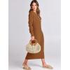 imageANRABESS Women Long Sleeve Button V Neck Oversized Casual Loose Fit Waffle Knit Fall Midi Sweater Dress 2025 Trendy OutfitsLight Khaki