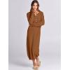 imageANRABESS Women Long Sleeve Button V Neck Oversized Casual Loose Fit Waffle Knit Fall Midi Sweater Dress 2025 Trendy OutfitsLight Khaki