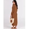 imageANRABESS Women Long Sleeve Button V Neck Oversized Casual Loose Fit Waffle Knit Fall Midi Sweater Dress 2025 Trendy OutfitsLight Khaki