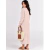 imageANRABESS Women Long Sleeve Button V Neck Oversized Casual Loose Fit Waffle Knit Fall Midi Sweater Dress 2025 Trendy OutfitsLight Pink