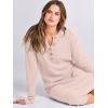 imageANRABESS Women Long Sleeve Button V Neck Oversized Casual Loose Fit Waffle Knit Fall Midi Sweater Dress 2025 Trendy OutfitsLight Pink