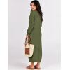 imageANRABESS Women Long Sleeve Button V Neck Oversized Casual Loose Fit Waffle Knit Fall Midi Sweater Dress 2025 Trendy OutfitsPea Green