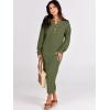 imageANRABESS Women Long Sleeve Button V Neck Oversized Casual Loose Fit Waffle Knit Fall Midi Sweater Dress 2025 Trendy OutfitsPea Green