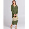 imageANRABESS Women Long Sleeve Button V Neck Oversized Casual Loose Fit Waffle Knit Fall Midi Sweater Dress 2025 Trendy OutfitsPea Green