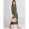 imageANRABESS Women Long Sleeve Button V Neck Oversized Casual Loose Fit Waffle Knit Fall Midi Sweater Dress 2025 Trendy OutfitsPea Green