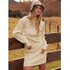 imageANRABESS Women Long Sleeve Turtle Mock Neck Rib Knit Stretch Slim Fitted Bodycon Sweater Mini Short Dress 2025 Fall OutfitsBeige