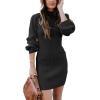 imageANRABESS Women Long Sleeve Turtle Mock Neck Rib Knit Stretch Slim Fitted Bodycon Sweater Mini Short Dress 2025 Fall OutfitsBlack