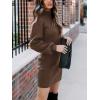 imageANRABESS Women Long Sleeve Turtle Mock Neck Rib Knit Stretch Slim Fitted Bodycon Sweater Mini Short Dress 2025 Fall OutfitsBrown