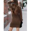 imageANRABESS Women Long Sleeve Turtle Mock Neck Rib Knit Stretch Slim Fitted Bodycon Sweater Mini Short Dress 2025 Fall OutfitsBrown