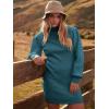 imageANRABESS Women Long Sleeve Turtle Mock Neck Rib Knit Stretch Slim Fitted Bodycon Sweater Mini Short Dress 2025 Fall OutfitsDenim Blue