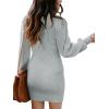 imageANRABESS Women Long Sleeve Turtle Mock Neck Rib Knit Stretch Slim Fitted Bodycon Sweater Mini Short Dress 2025 Fall OutfitsGray
