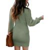 imageANRABESS Women Long Sleeve Turtle Mock Neck Rib Knit Stretch Slim Fitted Bodycon Sweater Mini Short Dress 2025 Fall OutfitsGreen Gray