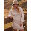 imageANRABESS Women Long Sleeve Turtle Mock Neck Rib Knit Stretch Slim Fitted Bodycon Sweater Mini Short Dress 2025 Fall OutfitsPink
