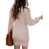 imageANRABESS Women Long Sleeve Turtle Mock Neck Rib Knit Stretch Slim Fitted Bodycon Sweater Mini Short Dress 2025 Fall OutfitsPink