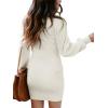 imageANRABESS Women Long Sleeve Turtle Mock Neck Rib Knit Stretch Slim Fitted Bodycon Sweater Mini Short Dress 2025 Fall OutfitsWhite