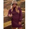 imageANRABESS Women Long Sleeve Turtle Mock Neck Rib Knit Stretch Slim Fitted Bodycon Sweater Mini Short Dress 2025 Fall OutfitsWine Red