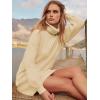 imageANRABESS Women Oversized Sweater Dress Turtleneck Batwing Long Sleeve Ribbed Knit Loose 2025 Fall Winter Casual Short DressApricot