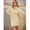 imageANRABESS Women Oversized Sweater Dress Turtleneck Batwing Long Sleeve Ribbed Knit Loose 2025 Fall Winter Casual Short DressApricot