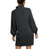 imageANRABESS Women Oversized Sweater Dress Turtleneck Batwing Long Sleeve Ribbed Knit Loose 2025 Fall Winter Casual Short DressBlack