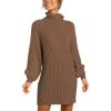 imageANRABESS Women Oversized Sweater Dress Turtleneck Batwing Long Sleeve Ribbed Knit Loose 2025 Fall Winter Casual Short DressCamel